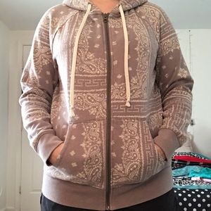 gray and white jacket